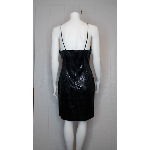 VINTAGE '90s "Bianca" Black Sequin Mini Dress MEDIUM - Picture 7 of 9